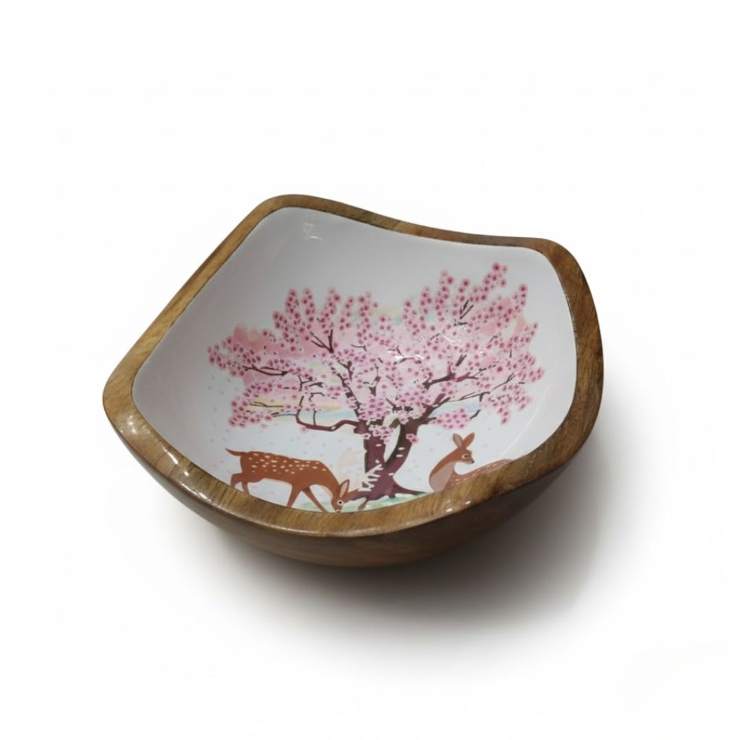 Enamel Wooden Bowl for Sustainable Dining – M 3.0